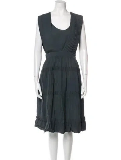 Pre-owned Derek Lam Scoop Neck Midi Length Dress In Green