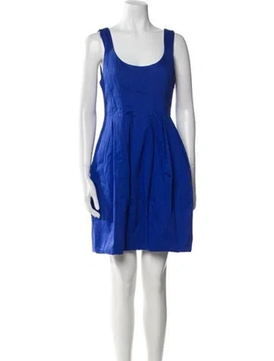 Pre-owned Derek Lam Scoop Neck Mini Dress In Blue
