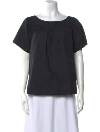 Pre-owned Derek Lam Scoop Neck Short Sleeve Top In Black