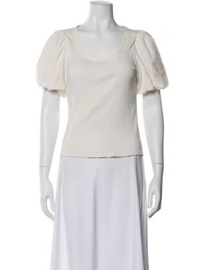 Pre-owned Derek Lam Scoop Neck Short Sleeve Top In Neutral