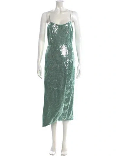 Pre-owned Derek Lam Sequin Long Dress In Green