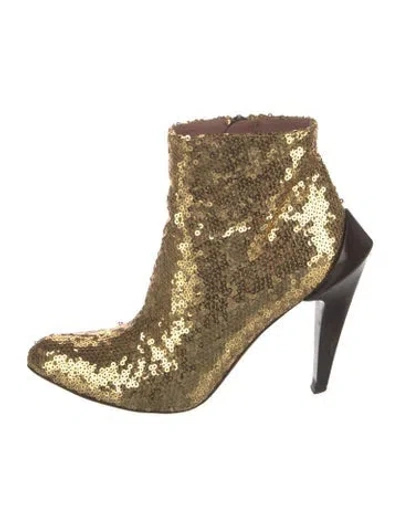 Pre-owned Derek Lam Sequins Patterned Boots In Gold