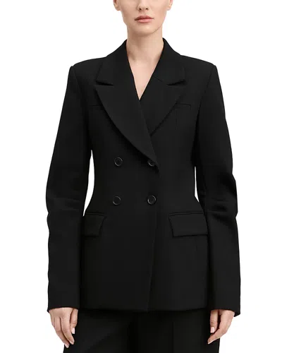 Derek Lam Sharon Stretch Twill Double Breasted Blazer In Black