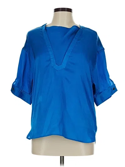 Pre-owned Derek Lam Short Sleeve Blouse In Blue