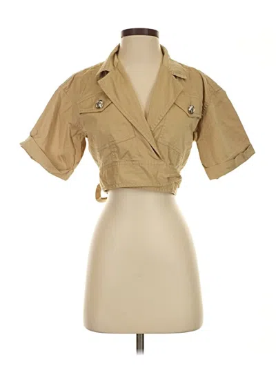 Pre-owned Derek Lam Short Sleeve Blouse In Tan