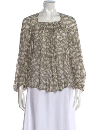 Pre-owned Derek Lam Silk Animal Print Blouse In Multi