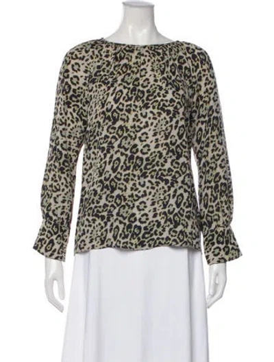 Pre-owned Derek Lam Silk Animal Print Top In Multi