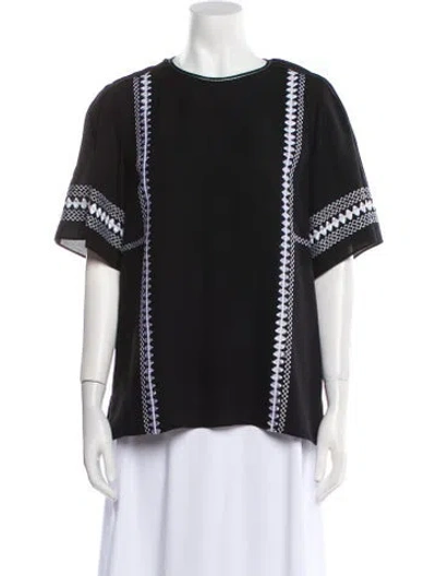 Pre-owned Derek Lam Silk Bateau Neckline Blouse In Black