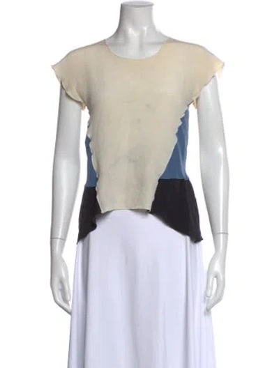 Pre-owned Derek Lam Silk Colorblock Pattern Top