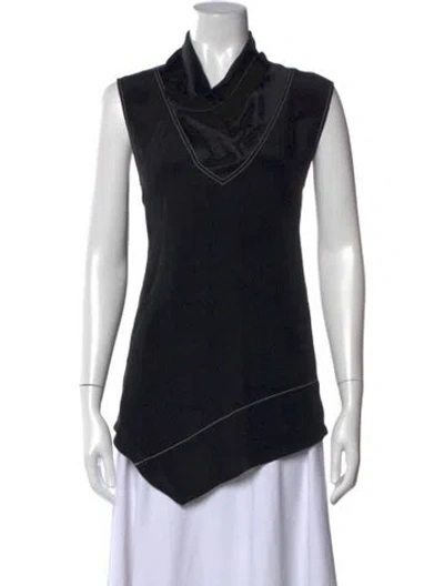 Pre-owned Derek Lam Silk Cowl Neck Top In Black