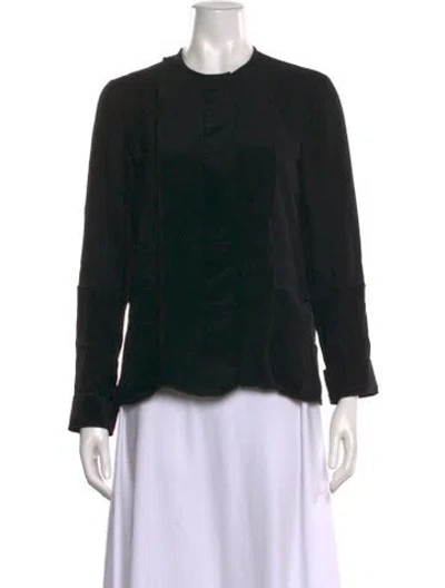Pre-owned Derek Lam Silk Crew Neck Blouse In Black
