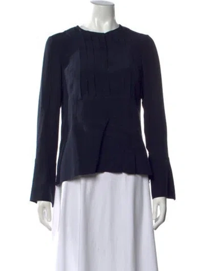 Pre-owned Derek Lam Silk Crew Neck Blouse In Blue