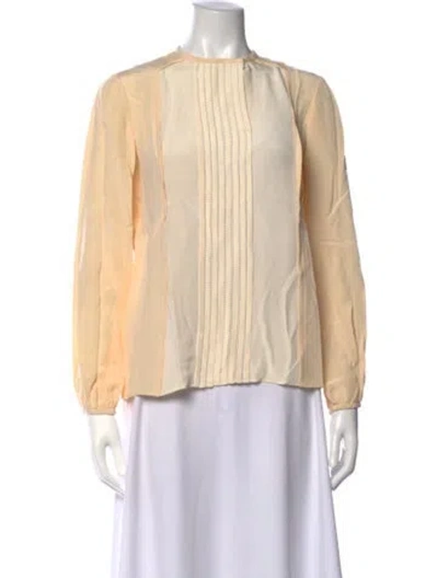Pre-owned Derek Lam Silk Crew Neck Blouse In Neutrals