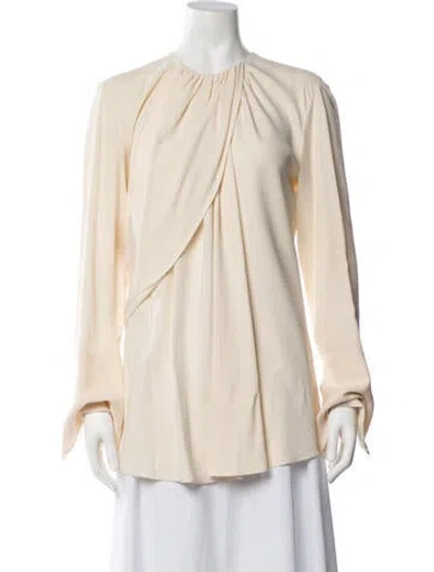 Pre-owned Derek Lam Silk Crew Neck Blouse In Neutrals