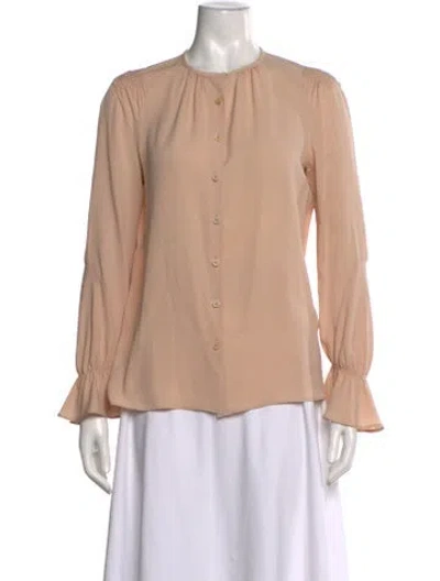 Pre-owned Derek Lam Silk Crew Neck Blouse In Pink