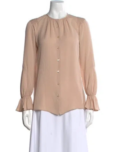 Pre-owned Derek Lam Silk Crew Neck Blouse In Pink