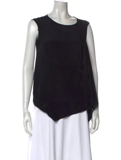 Pre-owned Derek Lam Silk Crew Neck Top In Black