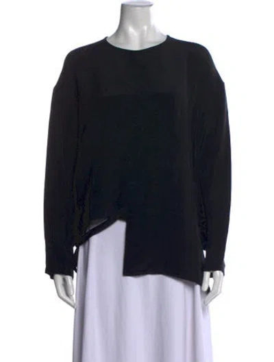 Pre-owned Derek Lam Silk Crew Neck Top In Black