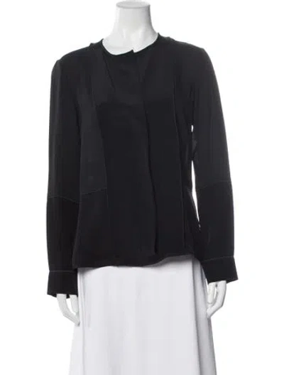 Pre-owned Derek Lam Silk Crew Neck Top In Blue