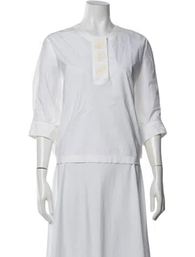 Pre-owned Derek Lam Silk Crew Neck Top In White
