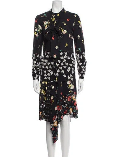 Pre-owned Derek Lam Silk Floral Print Skirt Set In Black