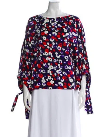 Pre-owned Derek Lam Silk Floral Print Top In Multi