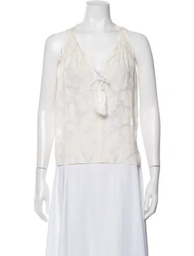 Pre-owned Derek Lam Silk Floral Print Top In Neutrals