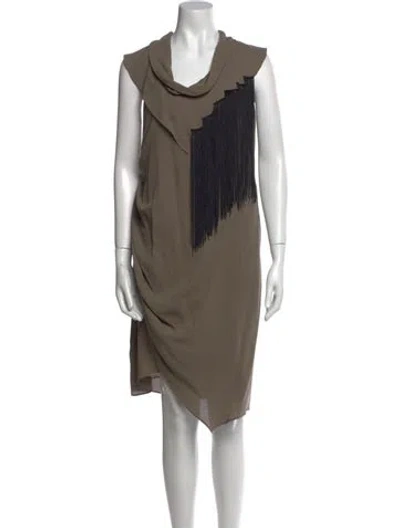 Pre-owned Derek Lam Silk Knee-length Dress In Gray