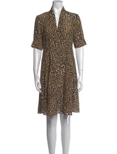 Pre-owned Derek Lam Silk Knee-length Dress In Yellow