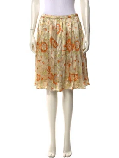 Pre-owned Derek Lam Silk Knee-length Skirt In Neutral