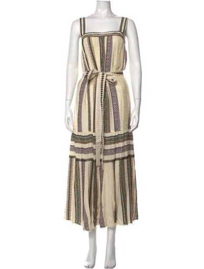 Pre-owned Derek Lam Silk Long Dress In Neutrals