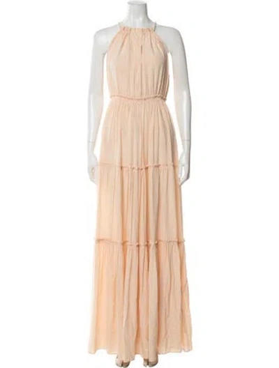 Pre-owned Derek Lam Silk Long Dress W/ Tags In Orange
