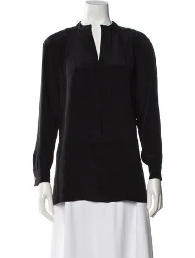 Pre-owned Derek Lam Silk Long Sleeve Blouse In Black