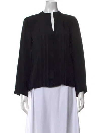 Pre-owned Derek Lam Silk Long Sleeve Blouse In Black