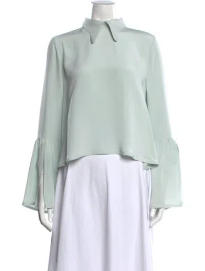 Pre-owned Derek Lam Silk Long Sleeve Blouse In Blue