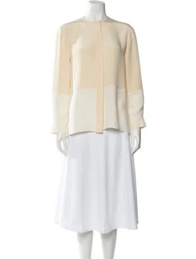 Pre-owned Derek Lam Silk Long Sleeve Blouse In Neutral