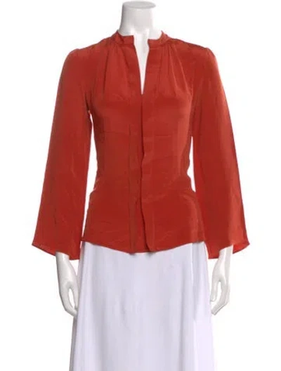 Pre-owned Derek Lam Silk Long Sleeve Blouse In Red