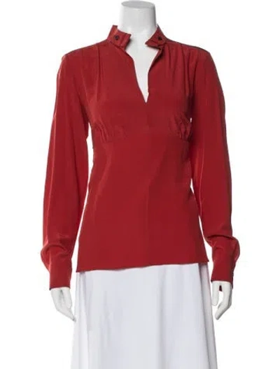 Pre-owned Derek Lam Silk Long Sleeve Blouse In Red
