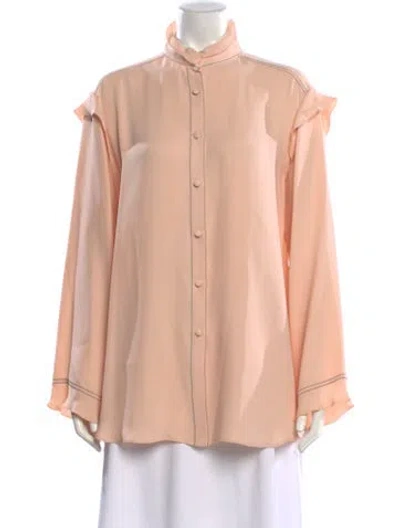 Pre-owned Derek Lam Silk Long Sleeve Blouse W/ Tags In Pink