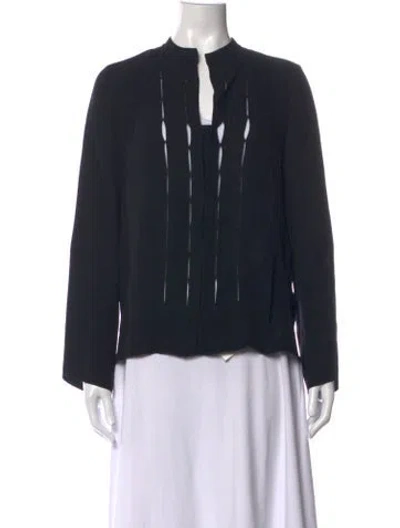 Pre-owned Derek Lam Silk Long Sleeve Top In Black