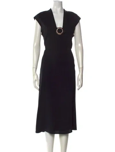 Pre-owned Derek Lam Silk Midi Length Dress In Black
