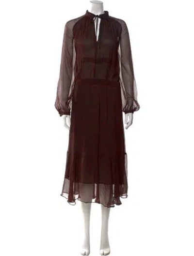 Pre-owned Derek Lam Silk Midi Length Dress In Brown