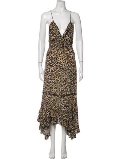 Pre-owned Derek Lam Silk Midi Length Dress In Neutrals