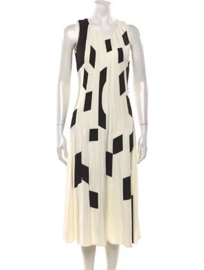 Pre-owned Derek Lam Silk Midi Length Dress In Neutrals