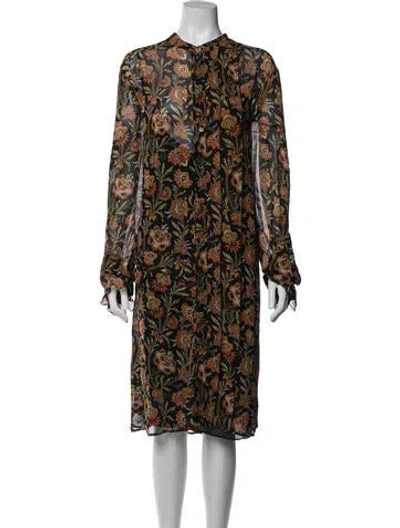 Pre-owned Derek Lam Silk Midi Length Dress In Orange