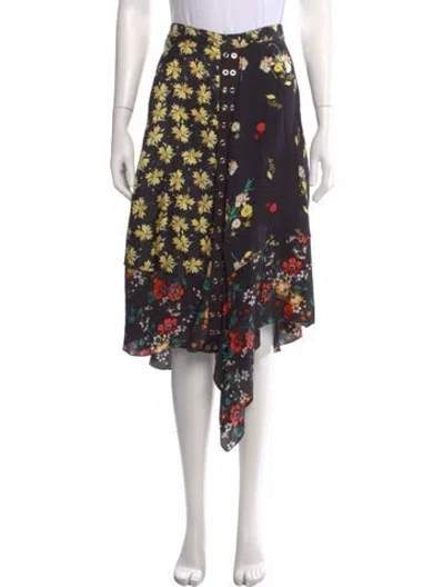 Pre-owned Derek Lam Silk Midi Length Skirt In Black