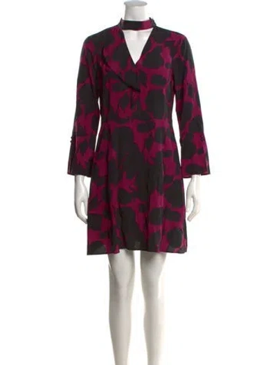 Pre-owned Derek Lam Silk Mini Dress In Black/purple