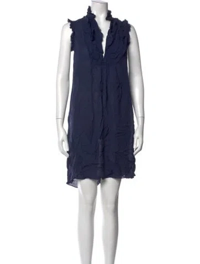 Pre-owned Derek Lam Silk Mini Dress In Blue