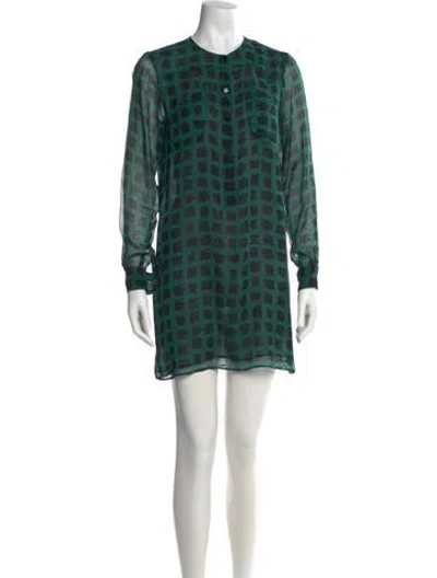 Pre-owned Derek Lam Silk Mini Dress In Green