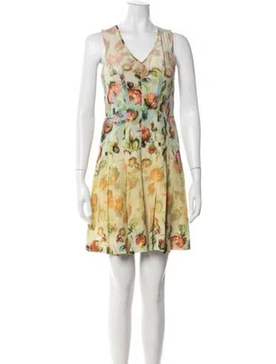 Pre-owned Derek Lam Silk Mini Dress In Green